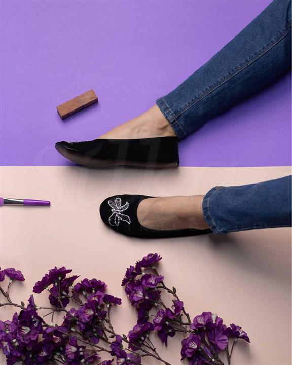 پاپوش زنانه پاپیون نگین دار